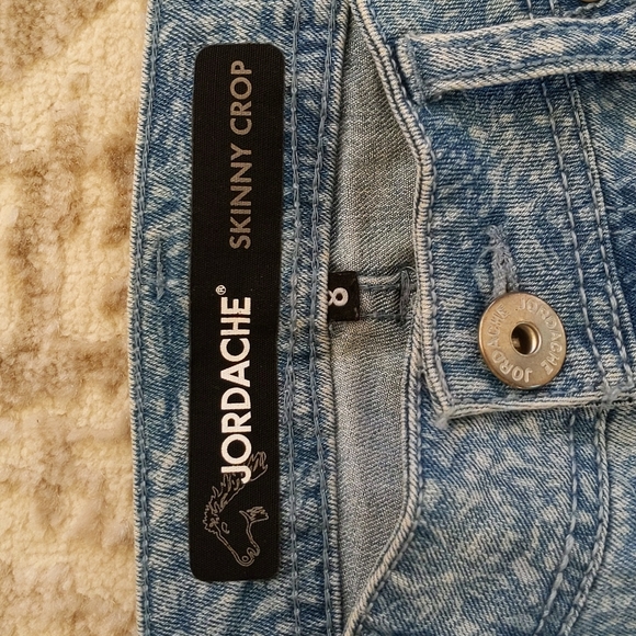 Jordache Skinny Crop Jeans 8 Blue Pattern - Picture 2 of 15